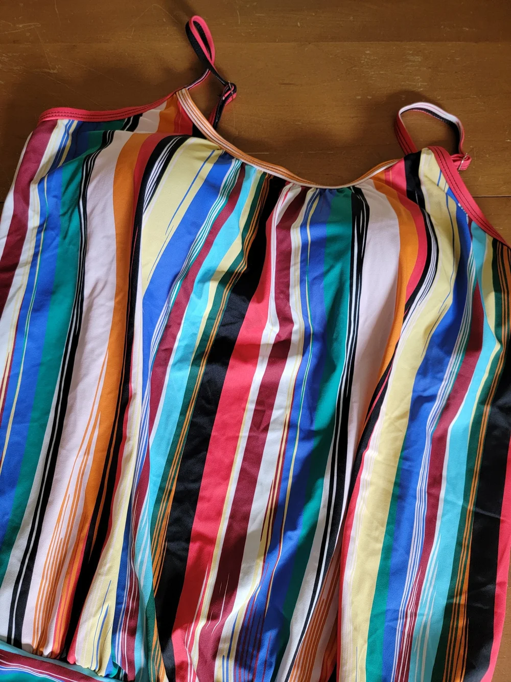 Plus-Size Multicolor Striped Blouson Tankini Top Sz 2X NWT - Picture 3 of 10